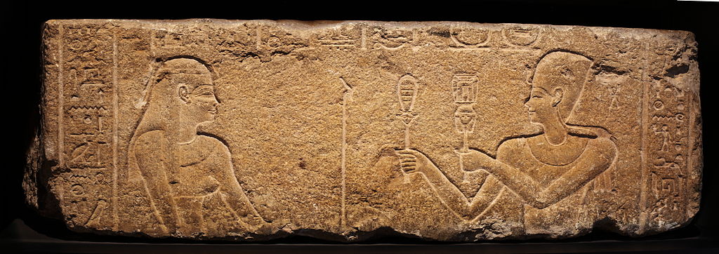 Relief of Caesarion and the Goddess Isis