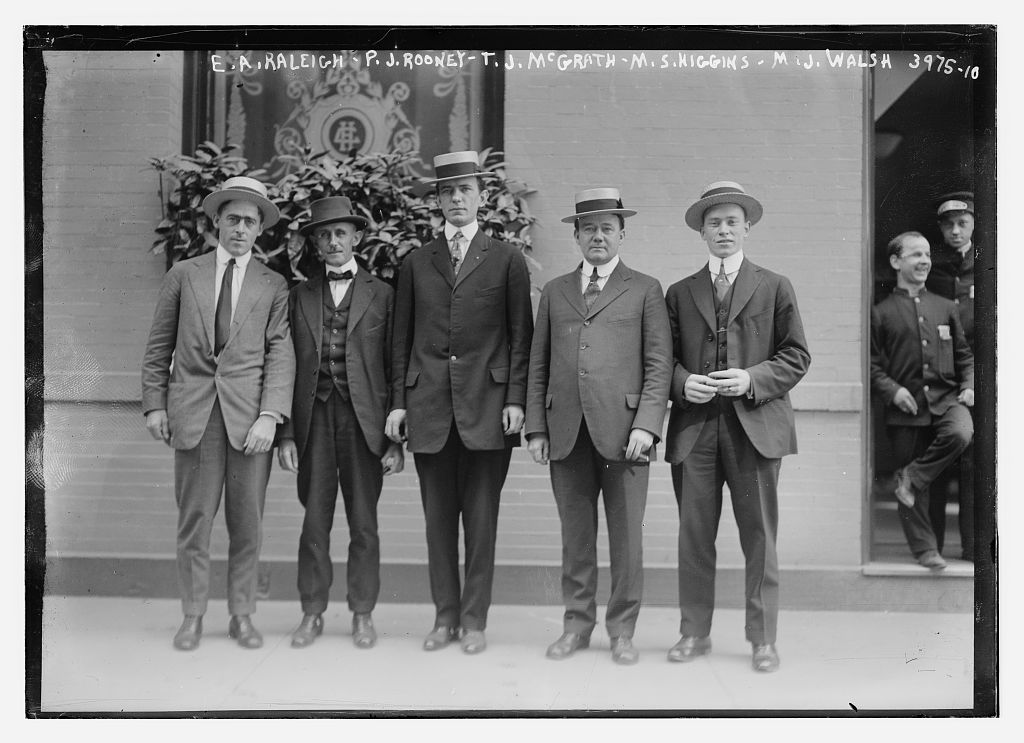 Gentlemen in straw hats circa 1915