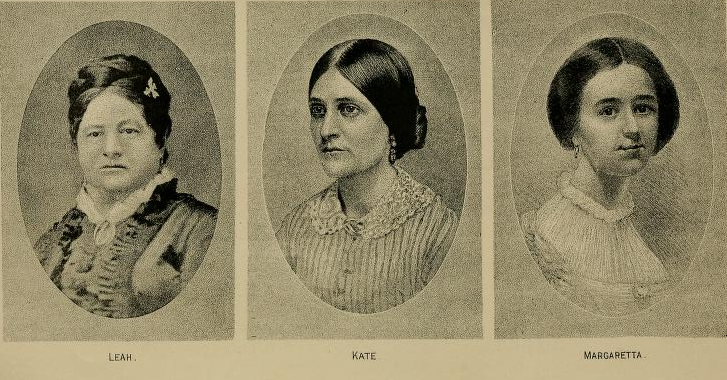 Individual portraits of the Fox sisters
