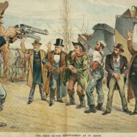 1896 chromolithograph by Keppler depicting the "Free Silver Highwayman."